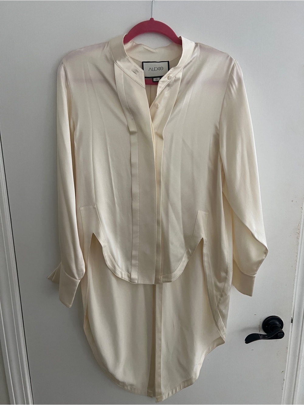 Alexis Cream Silk-Like Button Front Shirt - Picture 2 of 11
